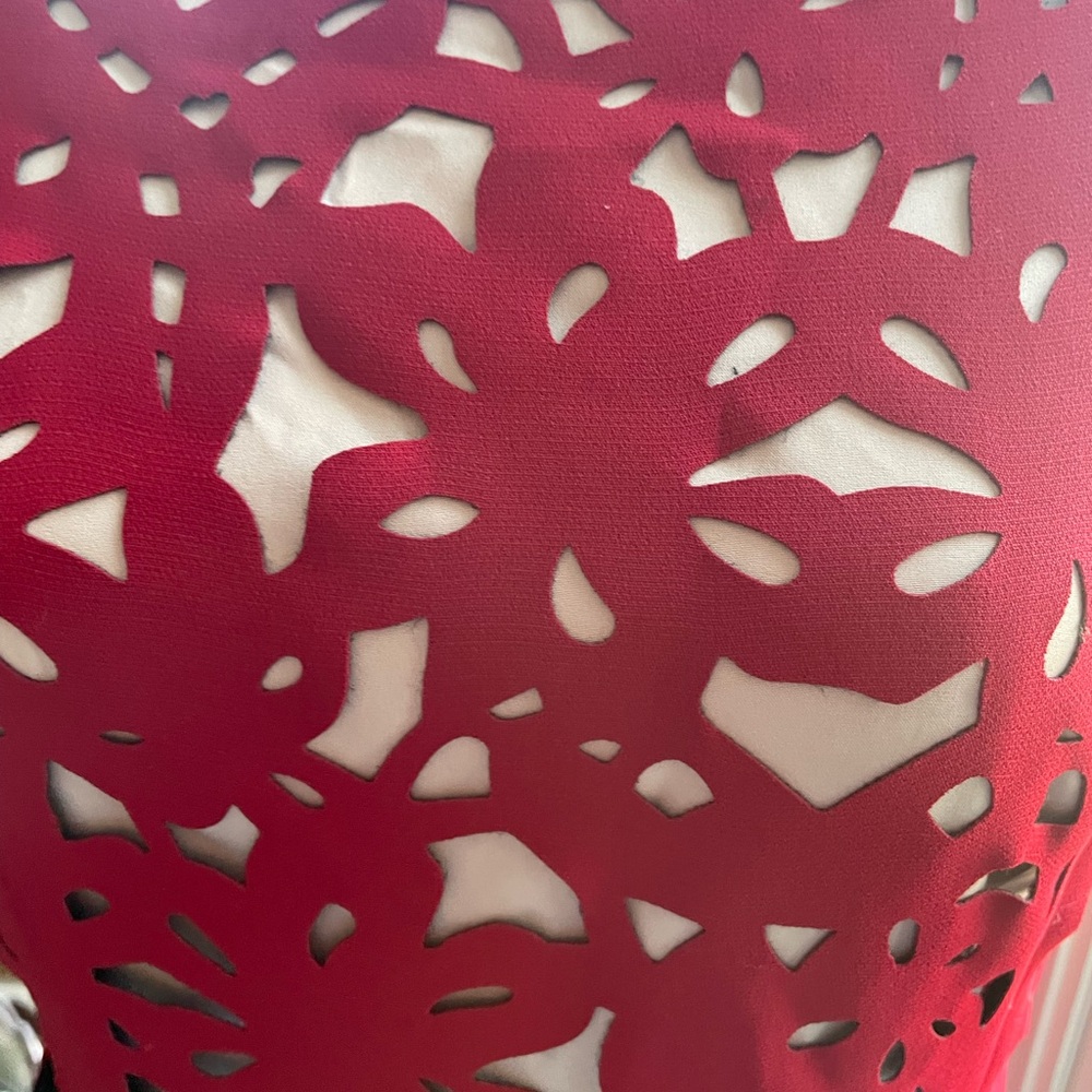 Moulinette Soeurs Laser-Cut Red Fit & Flare dress in SZ 6 in gently used cond - Picture 4 of 10